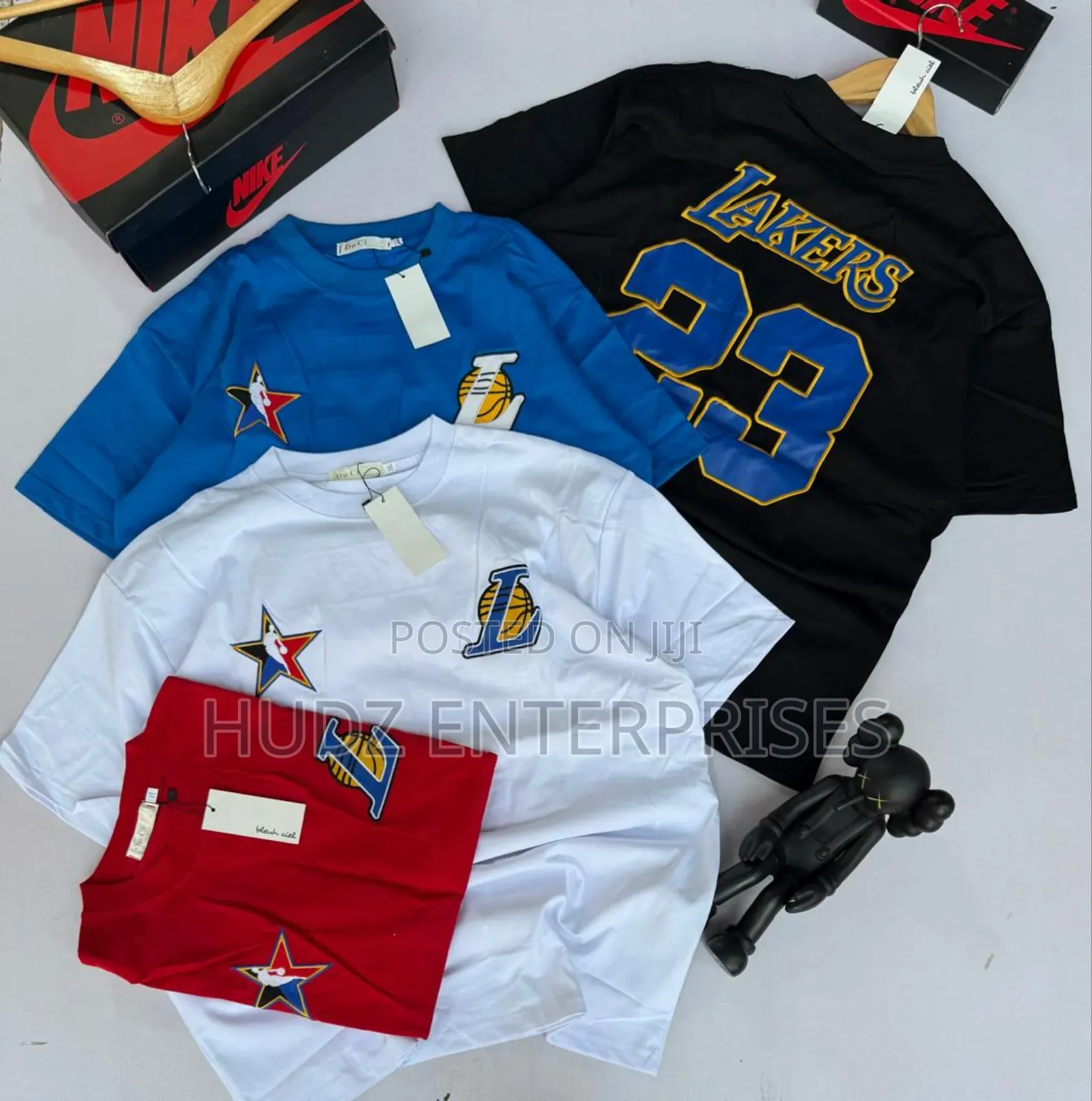 Round Neck T-Shirts in Blue, Red, White and Black