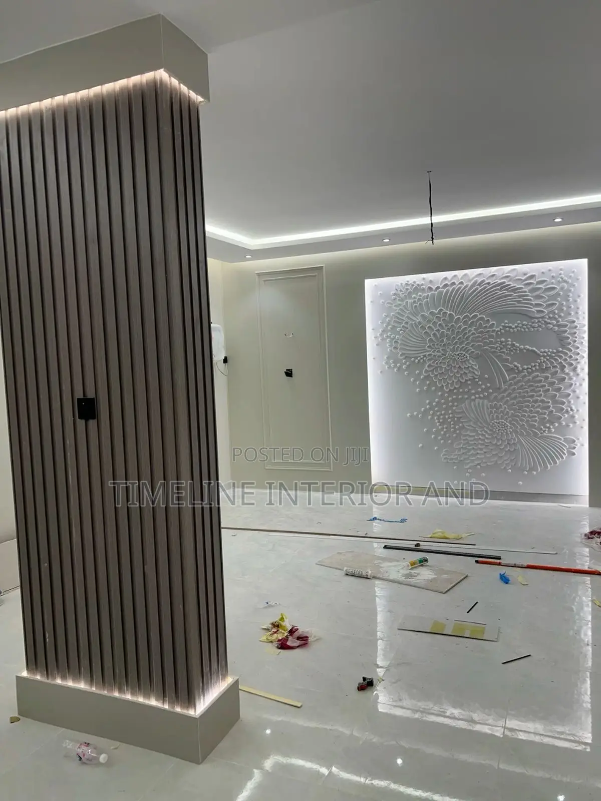 Luxe Panels and Marble Sheet TV Unit