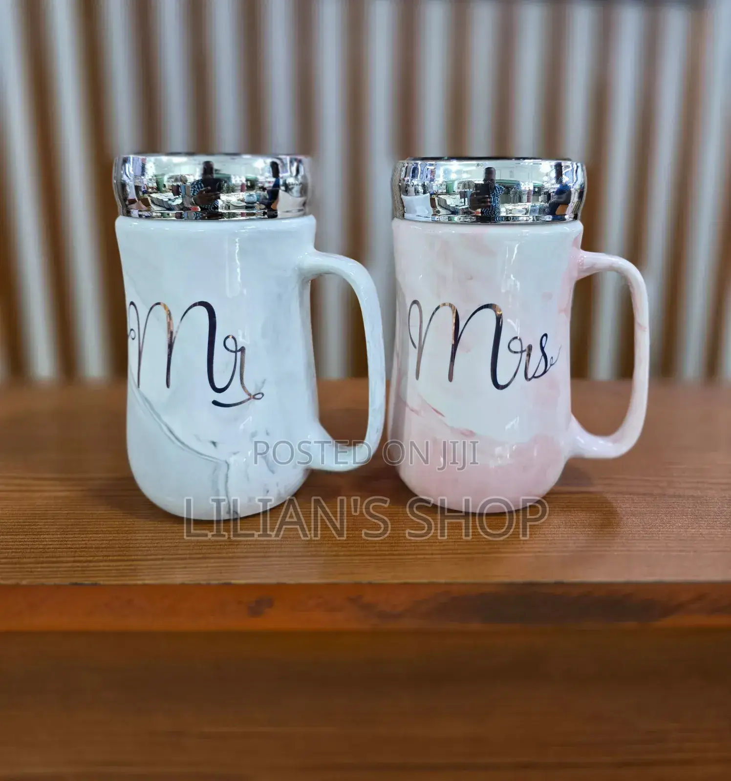 Marble Couple Cups Mr and Mrs
