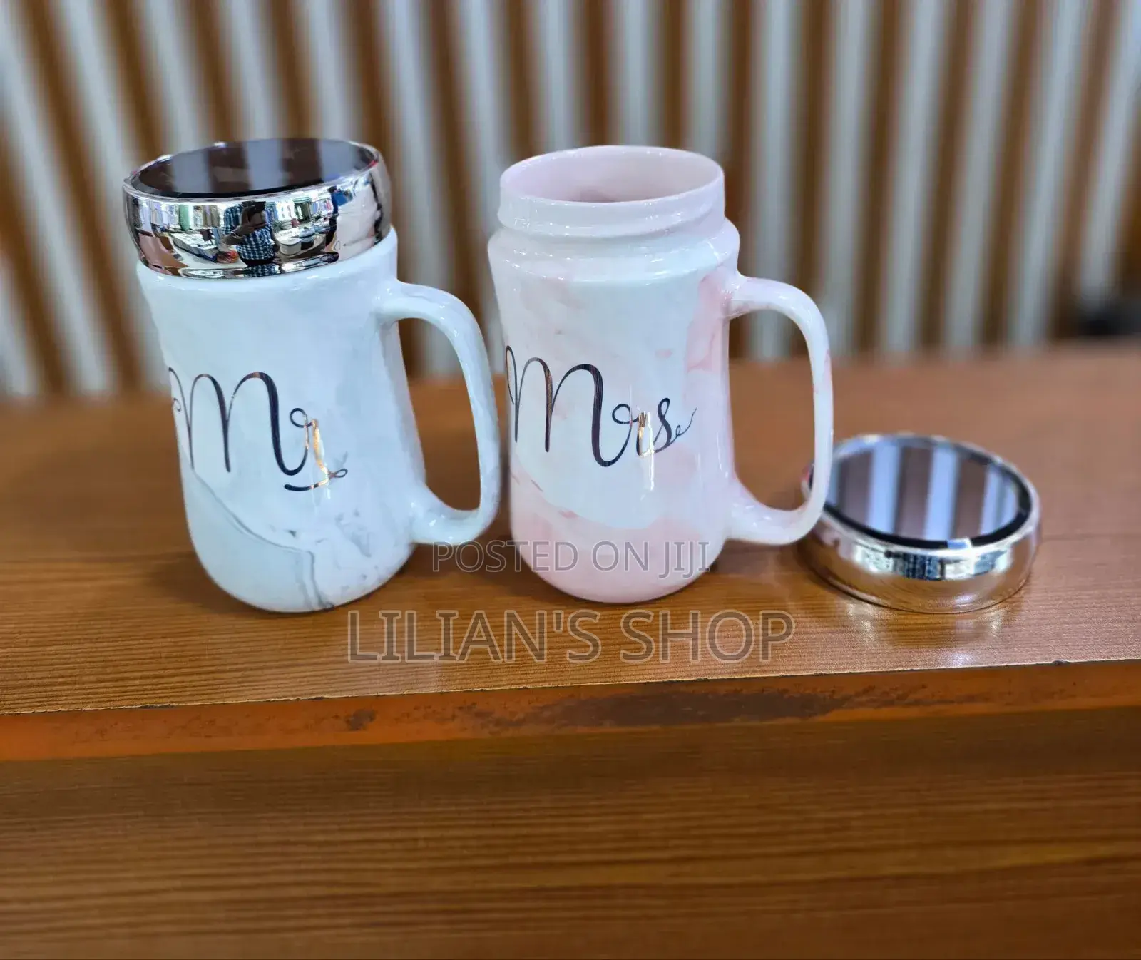 Marble Couple Cups Mr and Mrs