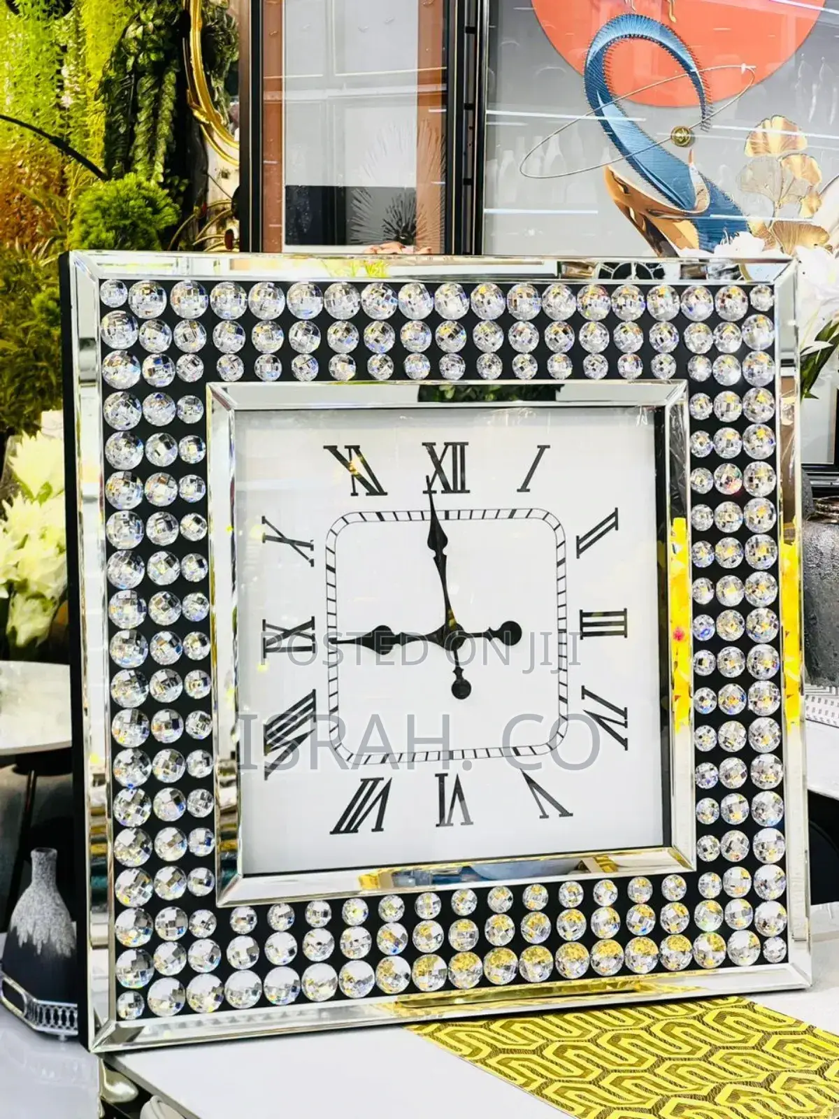 Rectangular Wall Silver Clock
