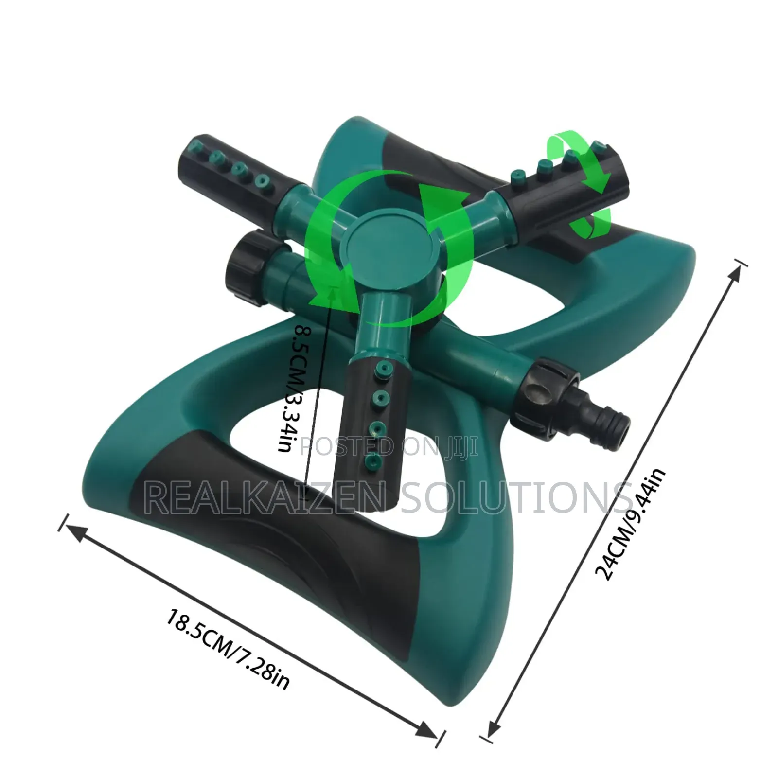 12 Nozzles 3 Arms 360° Lawn Garden Water Sprinkler