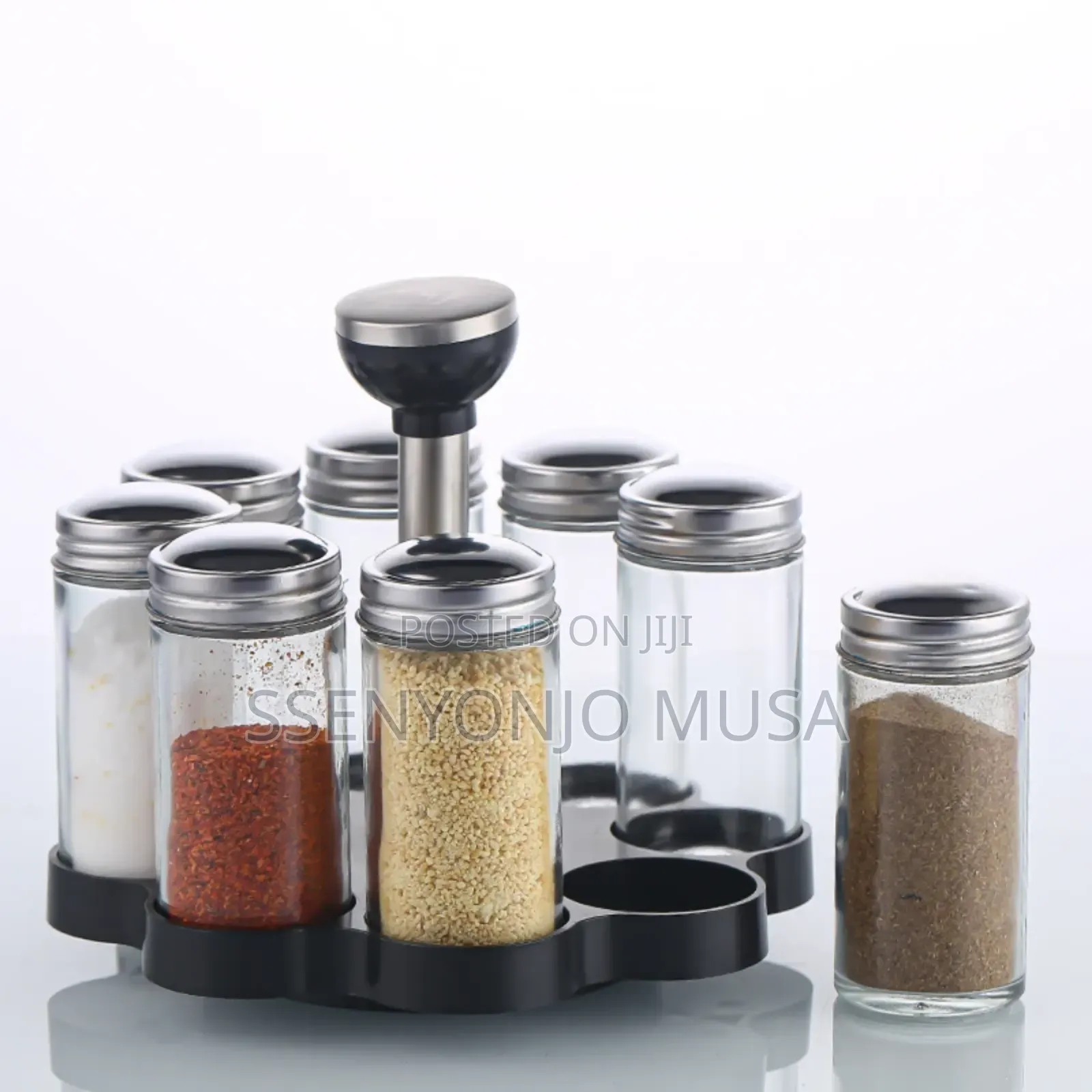 6-Jar Revolving Spice Rack - Rotating Spice Herb Organizer