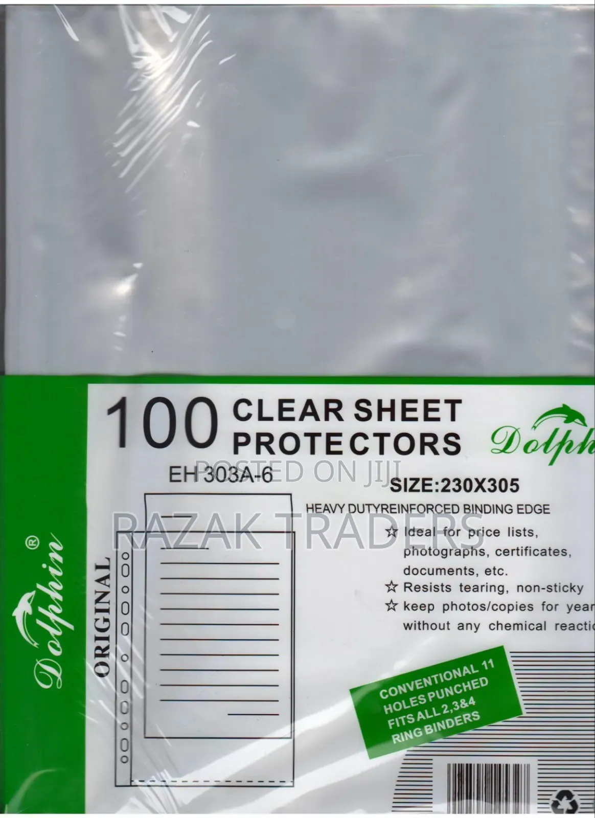 Dolphin Punched Dheet Protectors 100pcs
