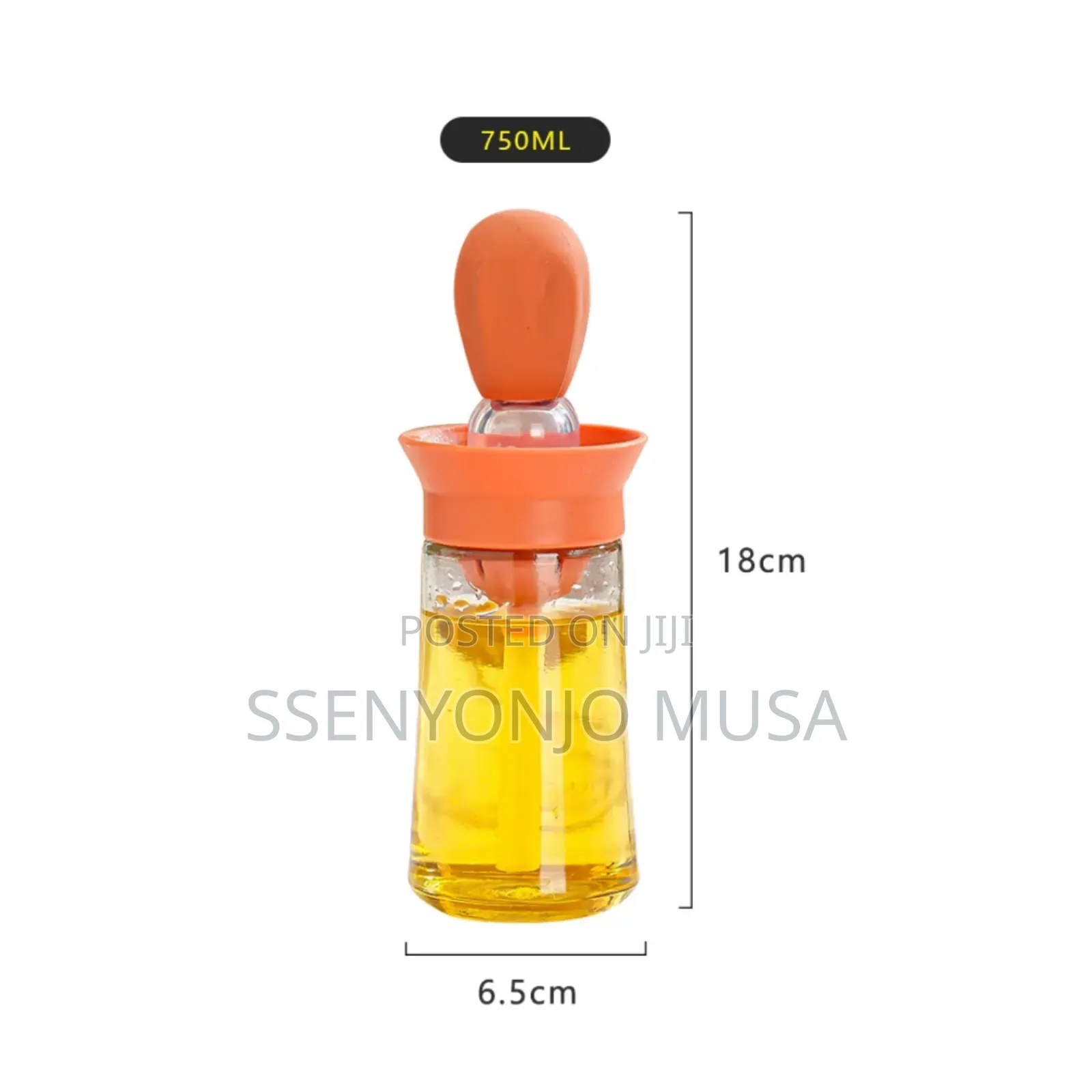 Glass Oil Bottle With Silicone Brush - Measuring Olive Oil-