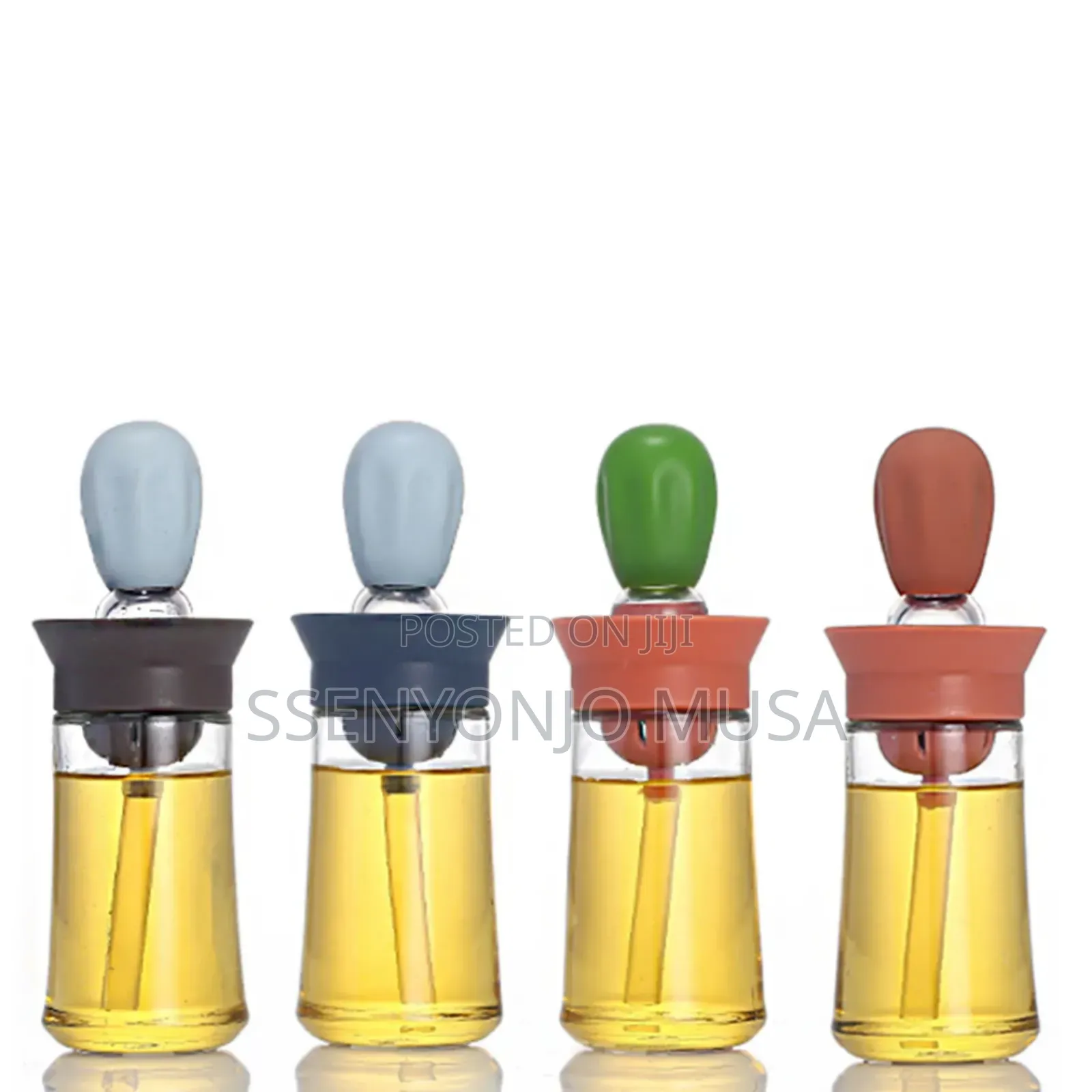 Glass Oil Bottle With Silicone Brush - Measuring Olive Oil-