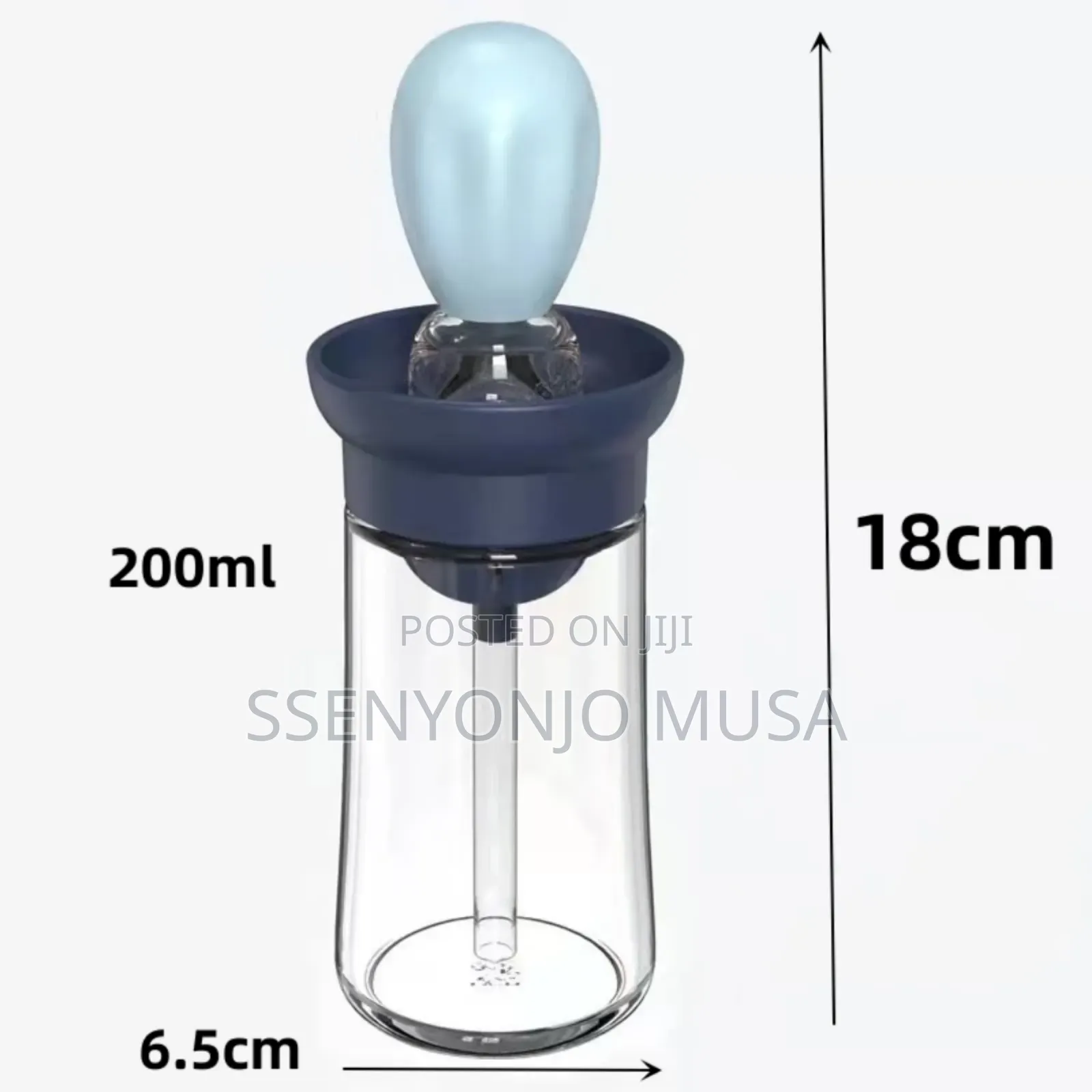 Glass Oil Bottle With Silicone Brush - Measuring Olive Oil-