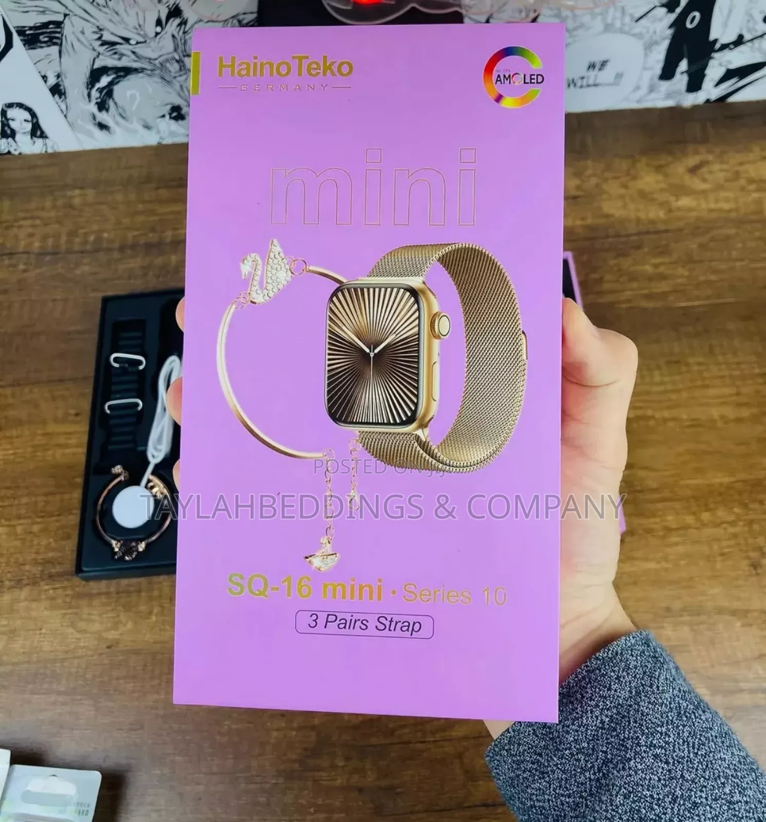 Haino Teko SQ-16 Smart Watch AMOLED AI Voice Assistance Pink
