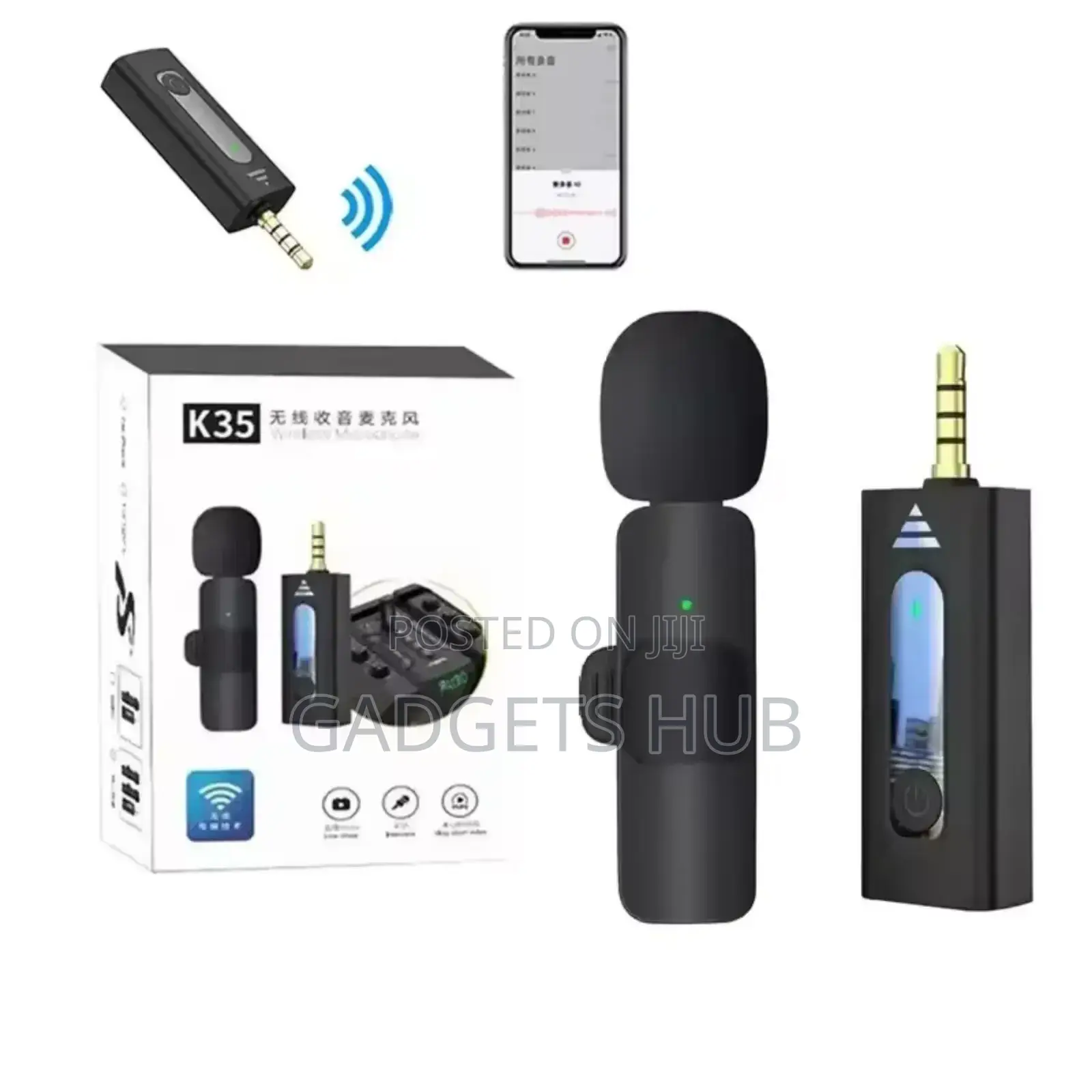  Wireless Microphone 3.5MM Audio Video
Recording