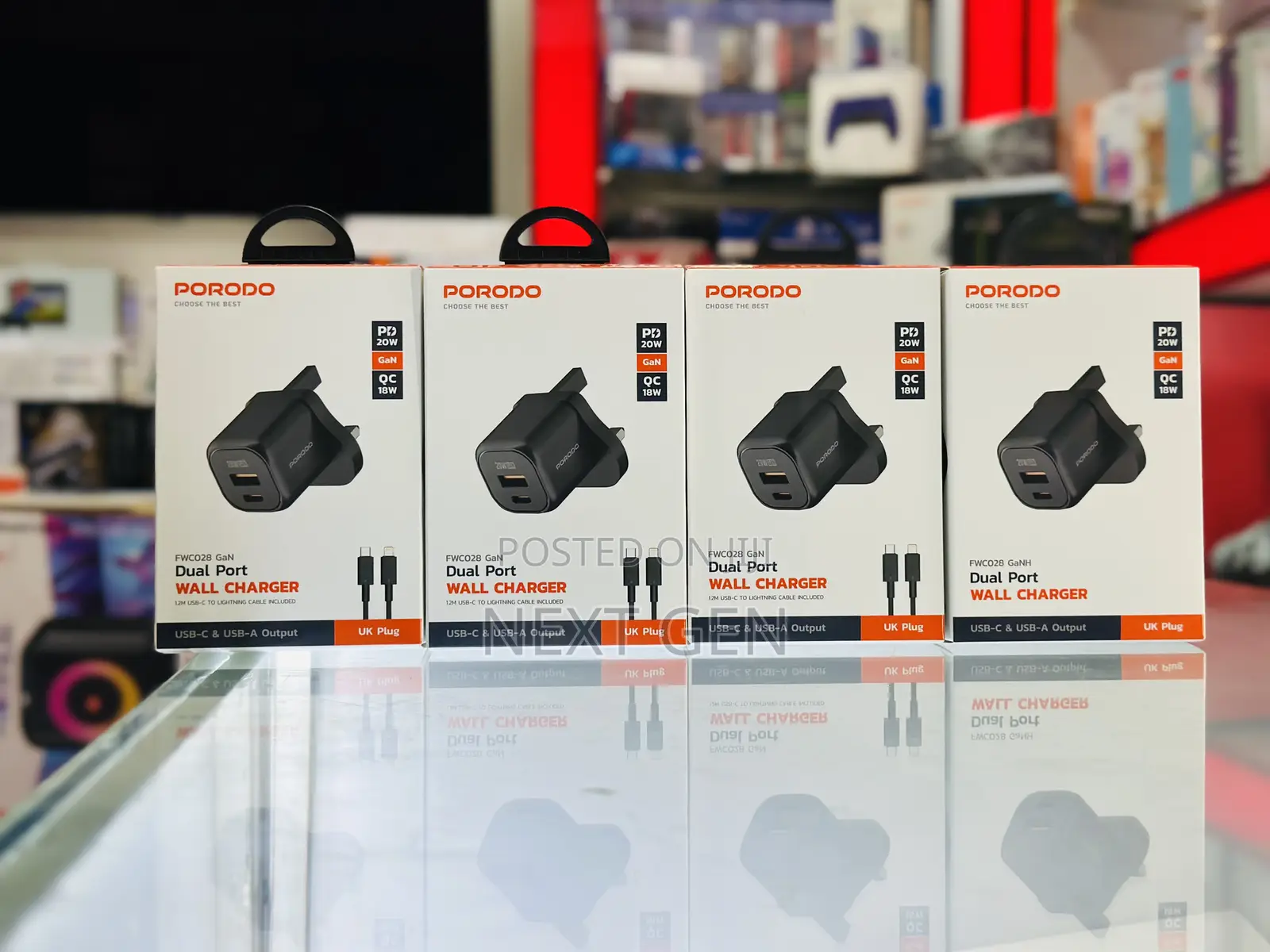 Porodo Dual Port Wall Charger Qc 18watts PD 20 Watts