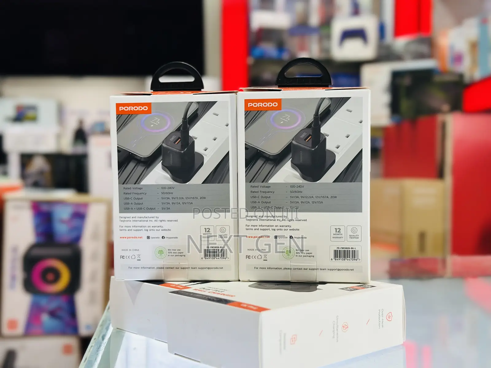 Porodo Dual Port Wall Charger Qc 18watts PD 20 Watts