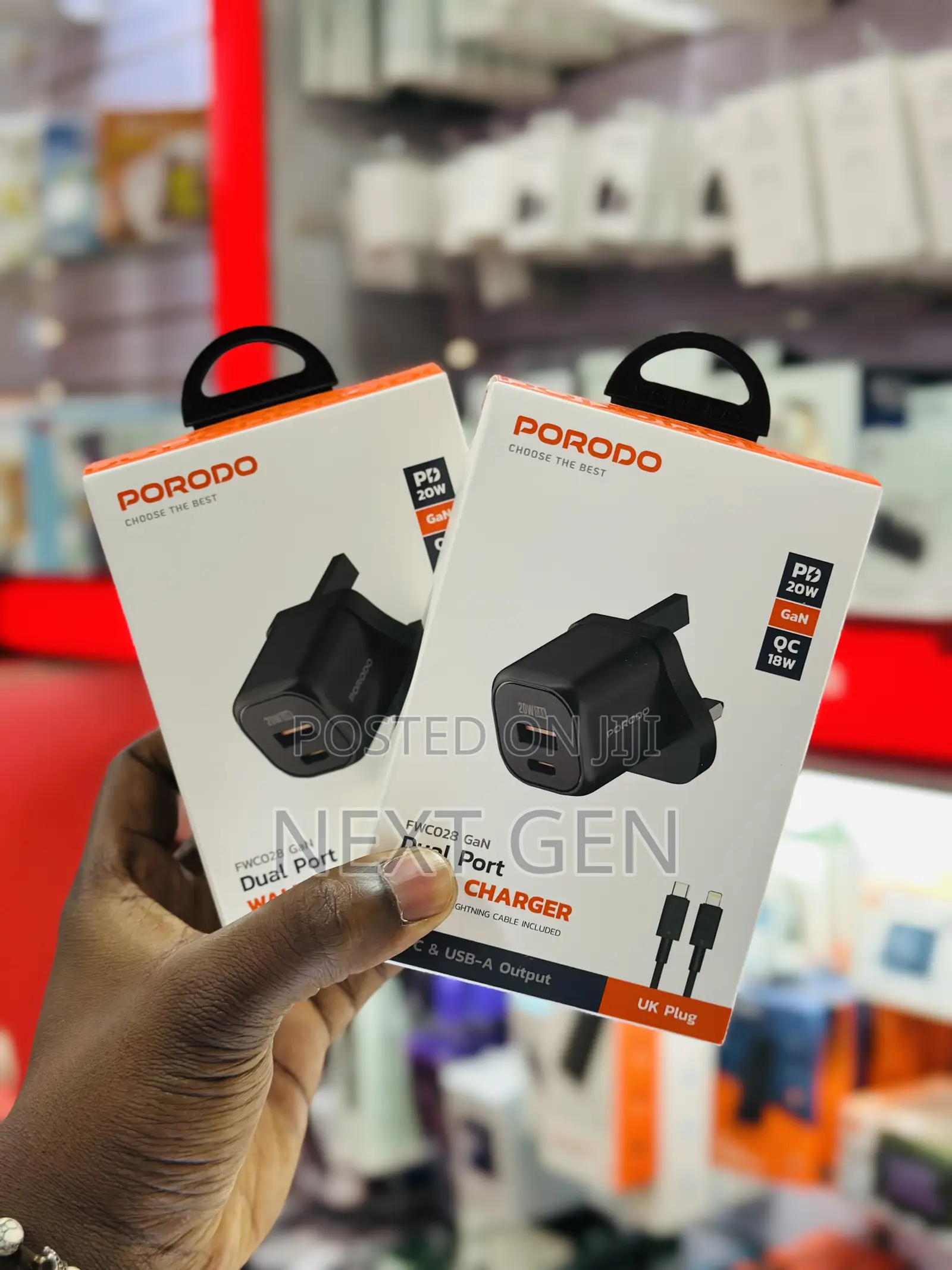 Porodo Dual Port Wall Charger Qc 18watts PD 20 Watts