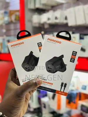 Porodo Dual Port Wall Charger Qc 18watts PD 20 Watts