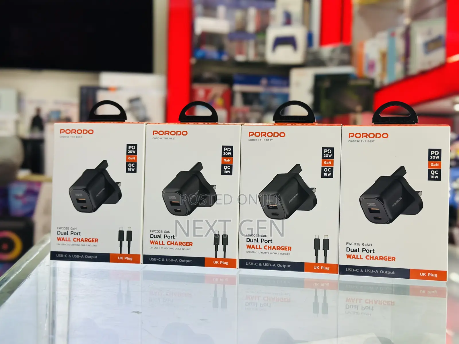 Porodo Dual Port Wall Charger Qc 18watts PD 20 Watts