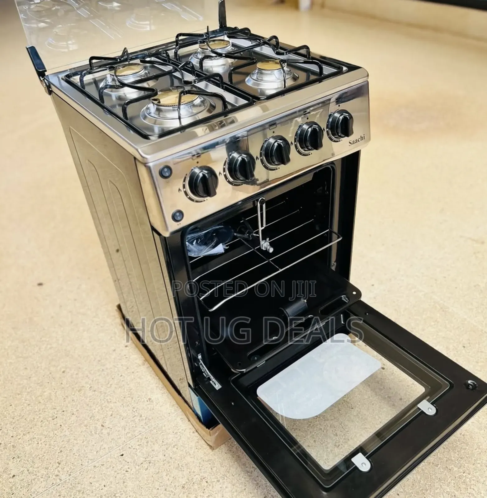 Saachi Stainless Steel Full Gas Stove/Cooker 50x 50cm