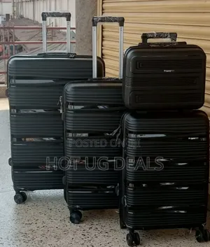 4 in 1 Luggage Travel Suitcase Waterproof - Black