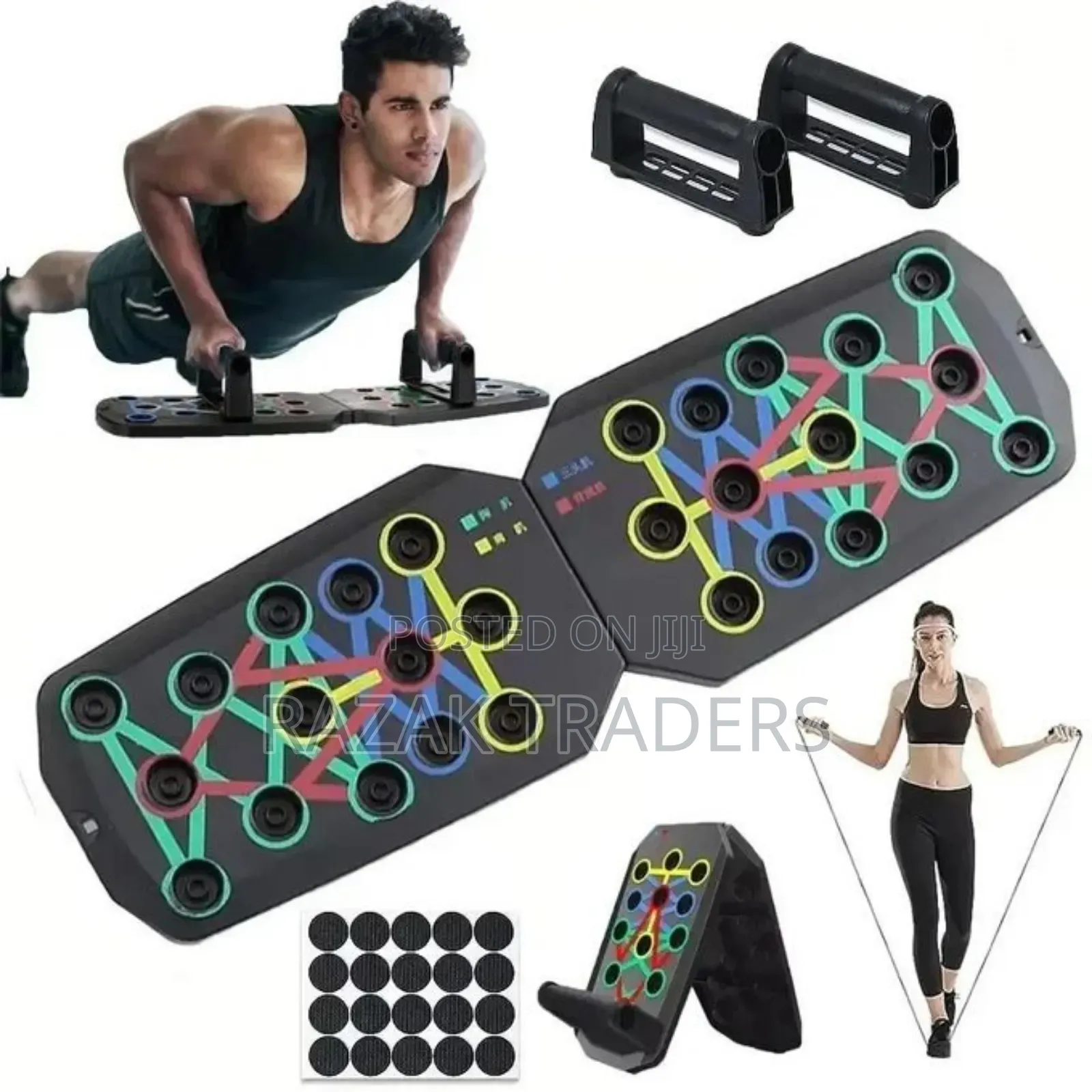 Portable Multifunctional Push-Up Board Set With Handles