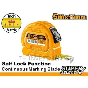 Ingco Steel Measuring Tape 5mx19mm - Orange 