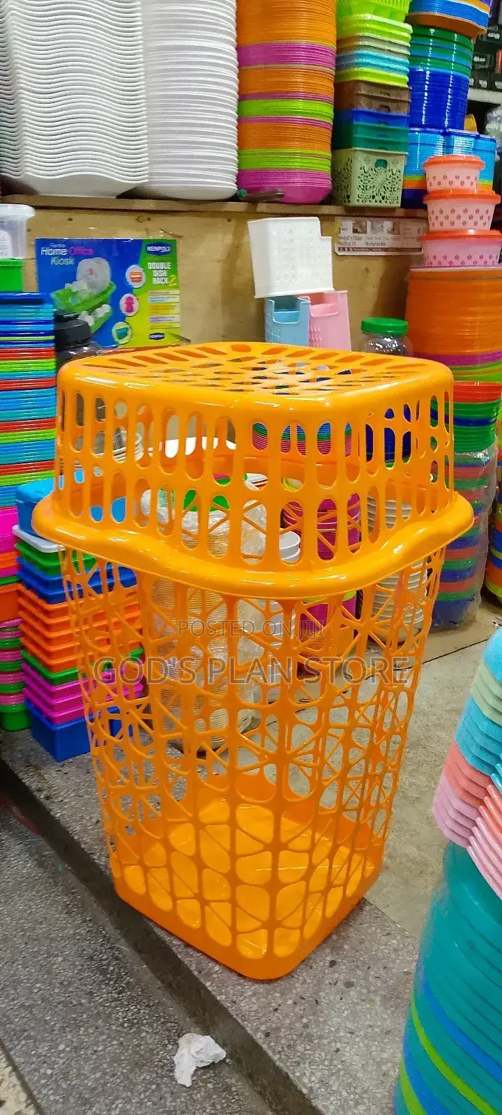 Plastic Loundary Basket With Square Cover