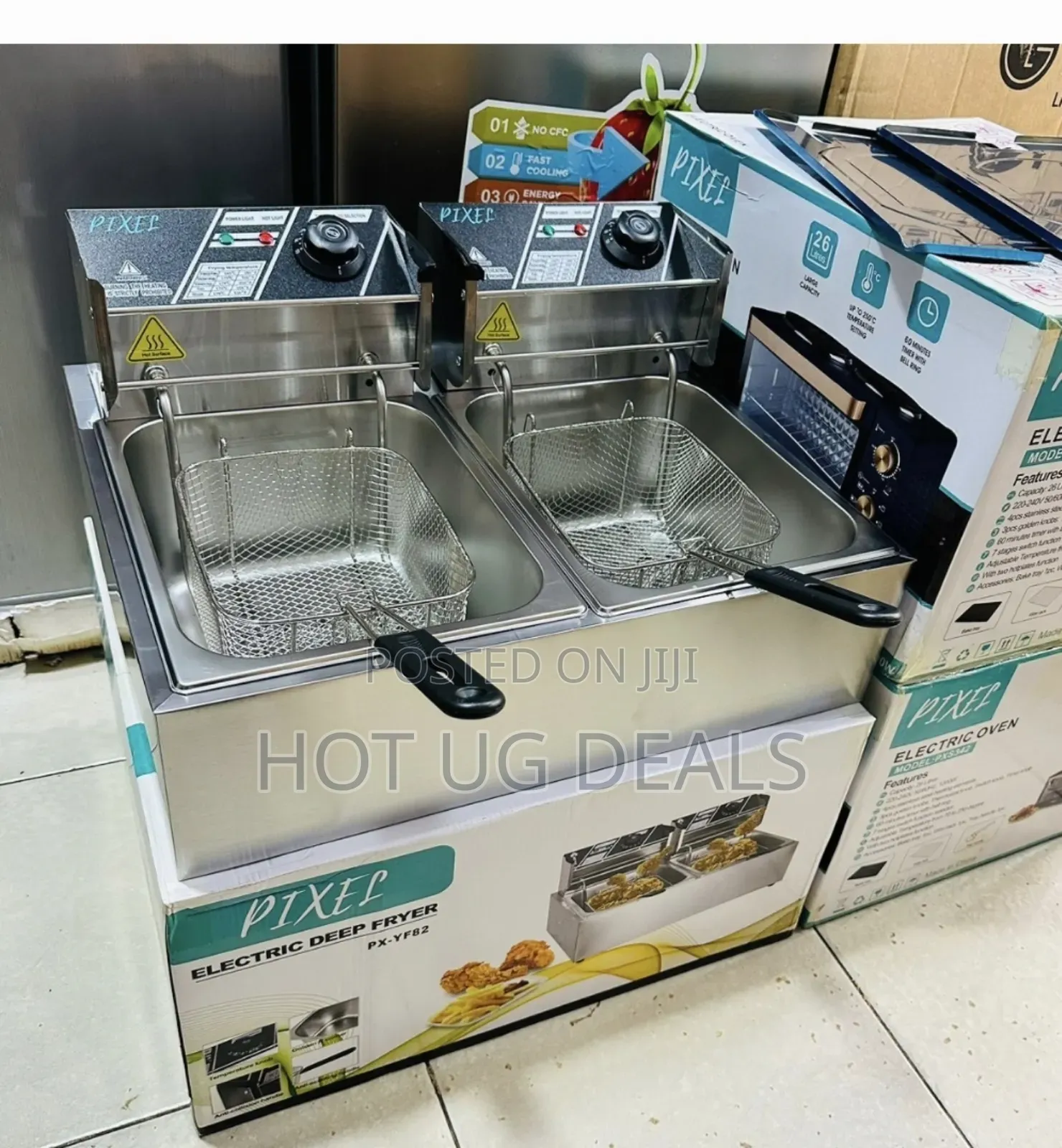 Pixel Commercial Electric Double Deep Fryer, 12 Liters /12l