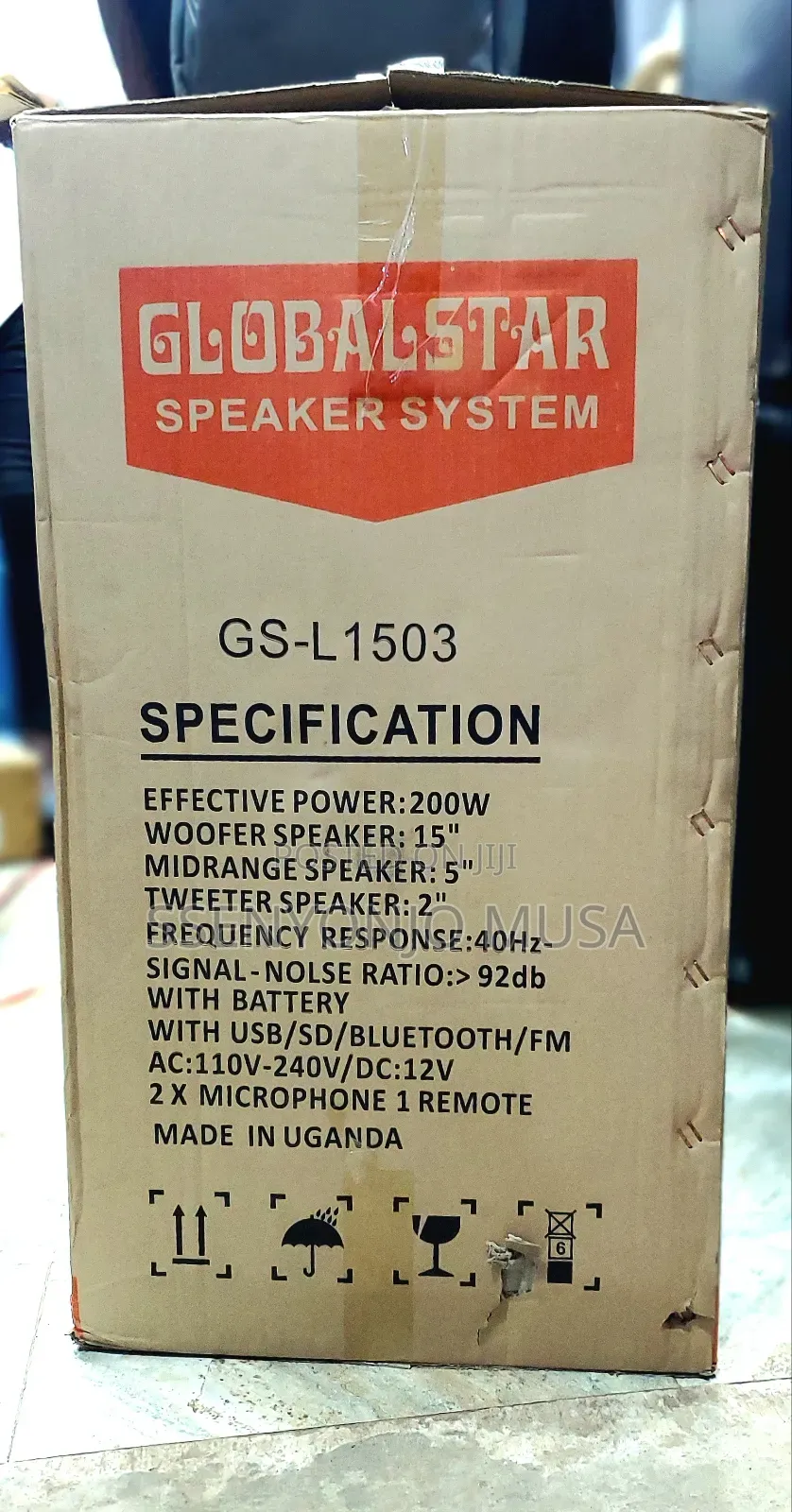 Globalstar Gs-L1503 Speaker System - 200w, 15" Woofer, Bt