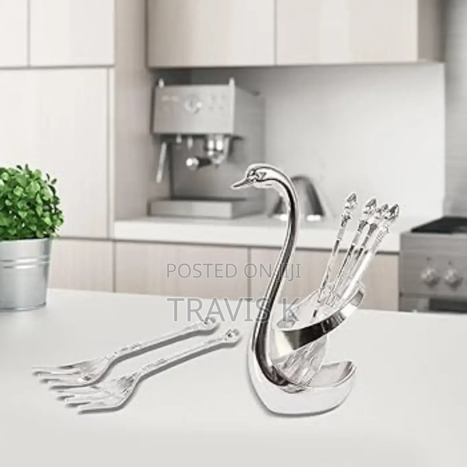 Swan Spoon and Fork Holder