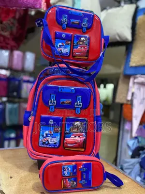 3 Pieces Trolly School Bag - Lightning McQueen