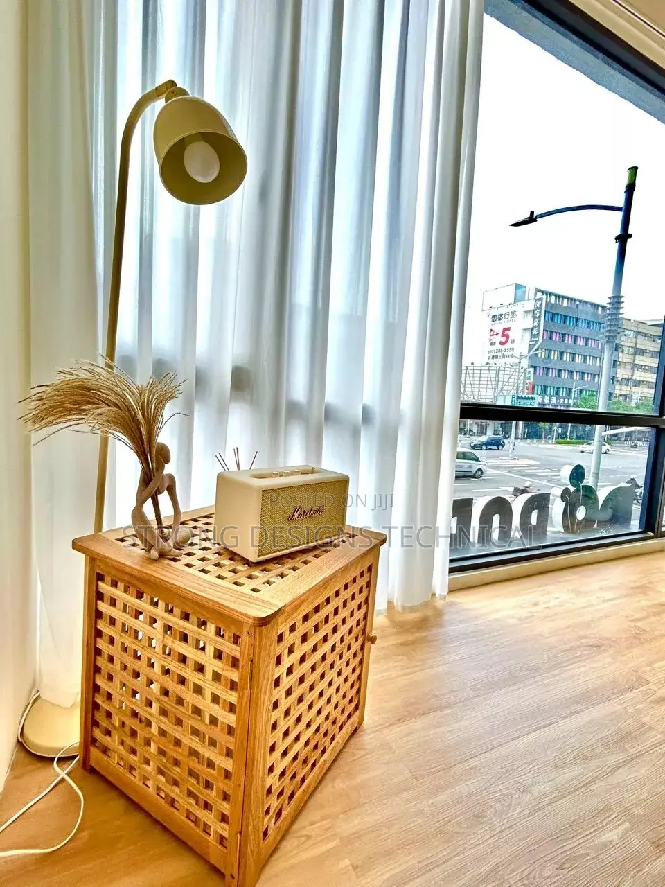 Grid Bedside Table / Nightstand Storage Box / Side Table