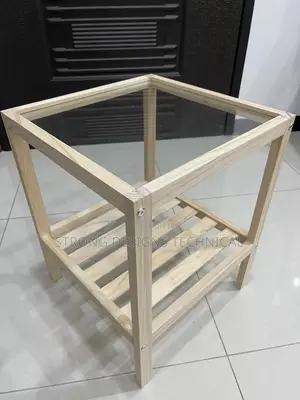 Glass Top Wooden Side Table/Bedside/ Night Stand/ Sofa Table