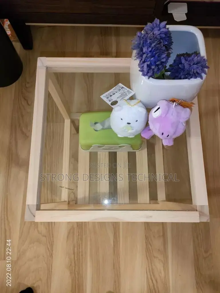 Glass Top Wooden Side Table/Bedside/ Night Stand/ Sofa Table