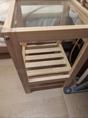 Glass Top Wooden Side Table/Bedside/ Night Stand/ Sofa Table