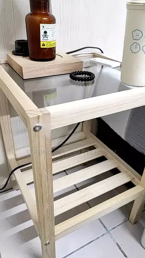 Glass Top Wooden Side Table/Bedside/ Night Stand/ Sofa Table