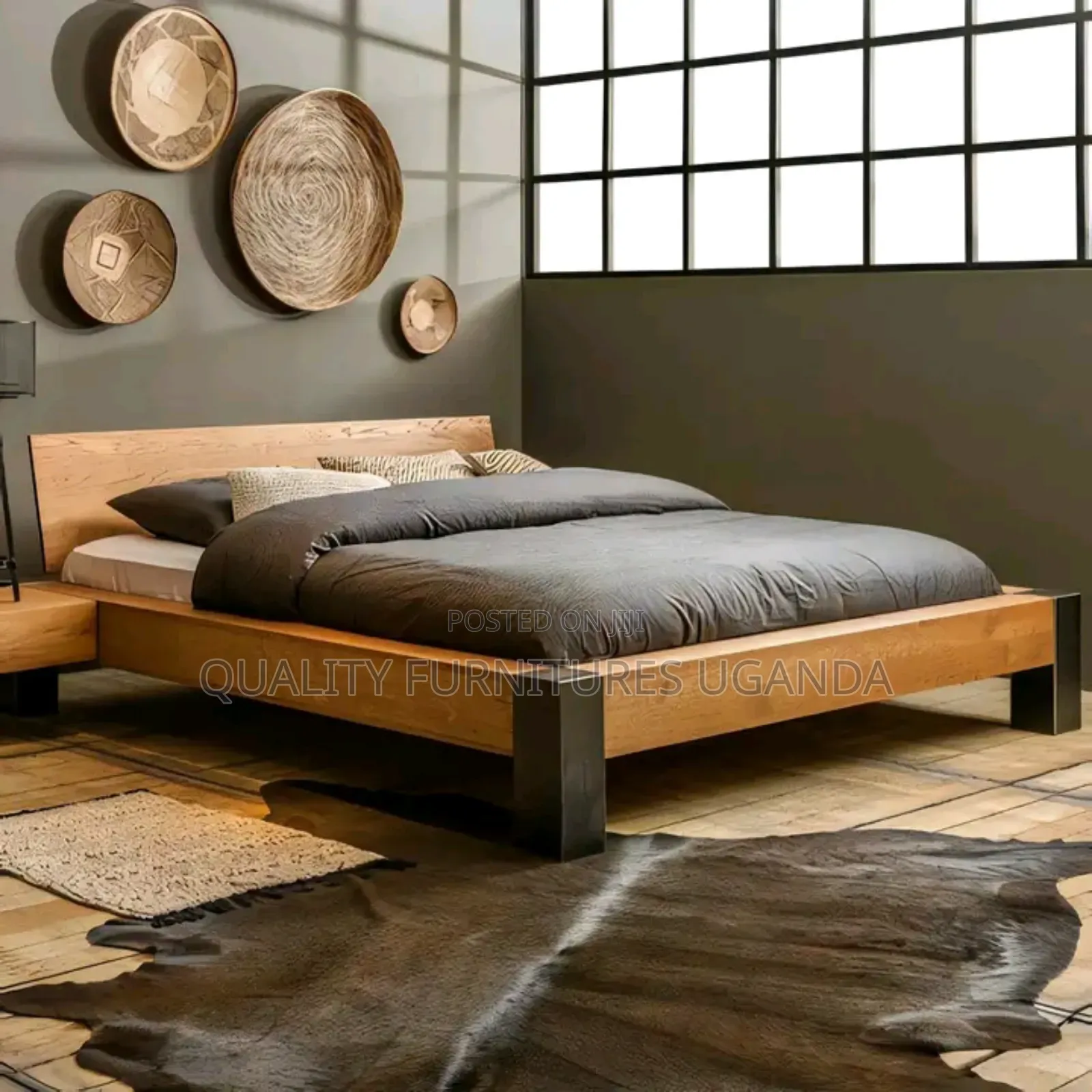 5x6 Pure Musambya Wooden Bed