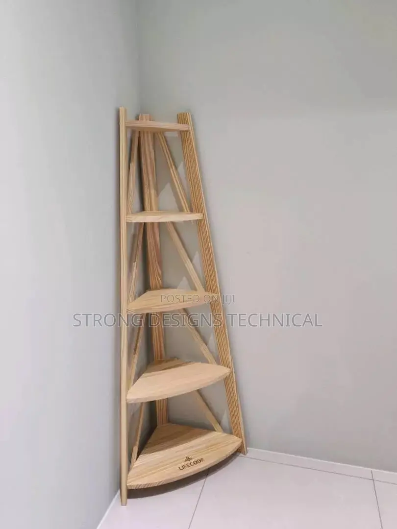 Wooden 5 Layer Multipurpose Corner Shelf.