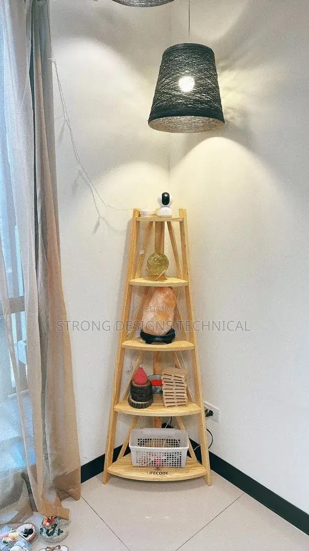 Wooden 5 Layer Multipurpose Corner Shelf.