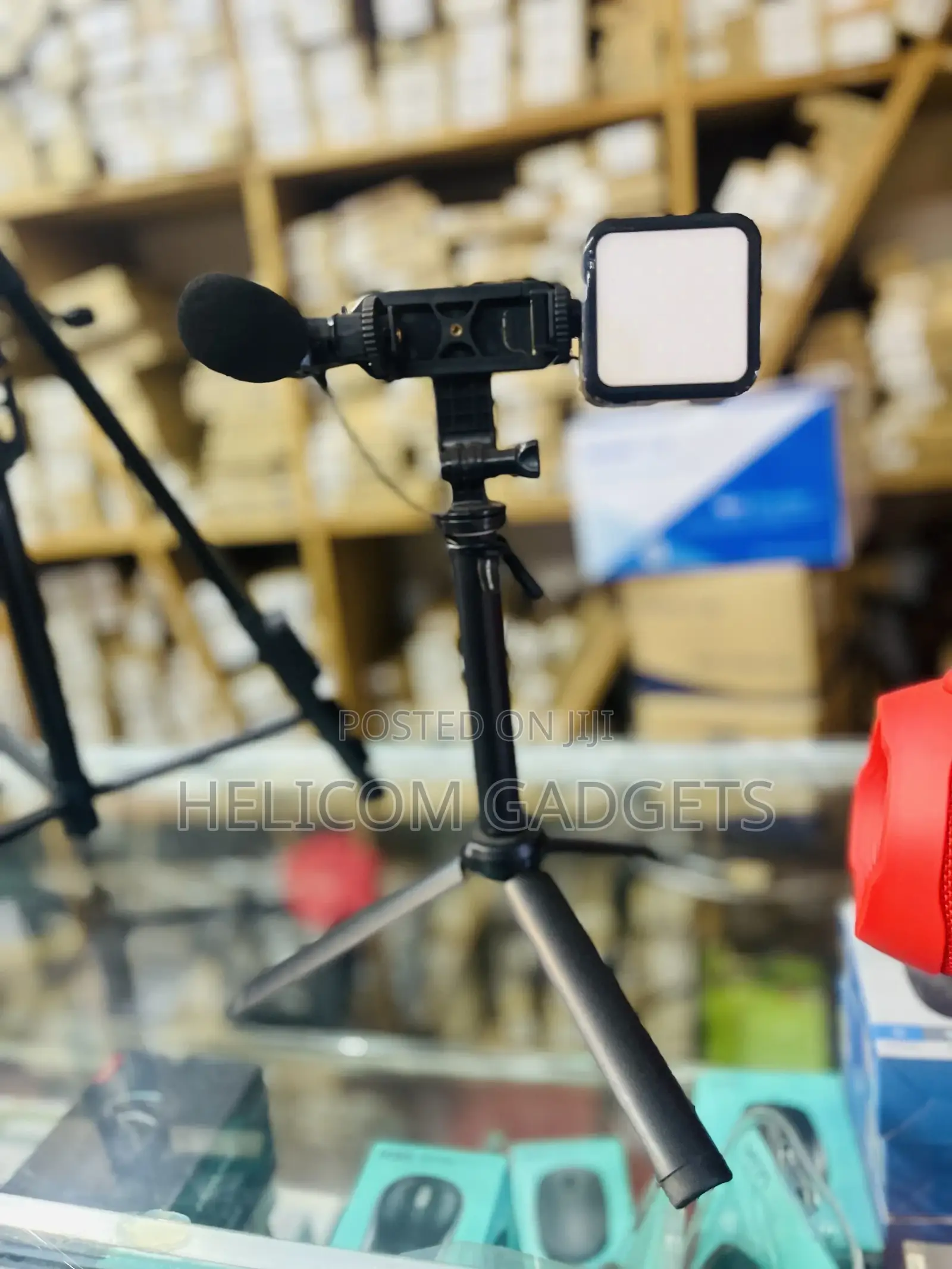 Phone Tripod With Light and Microphone