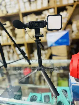 Phone Tripod With Light and Microphone