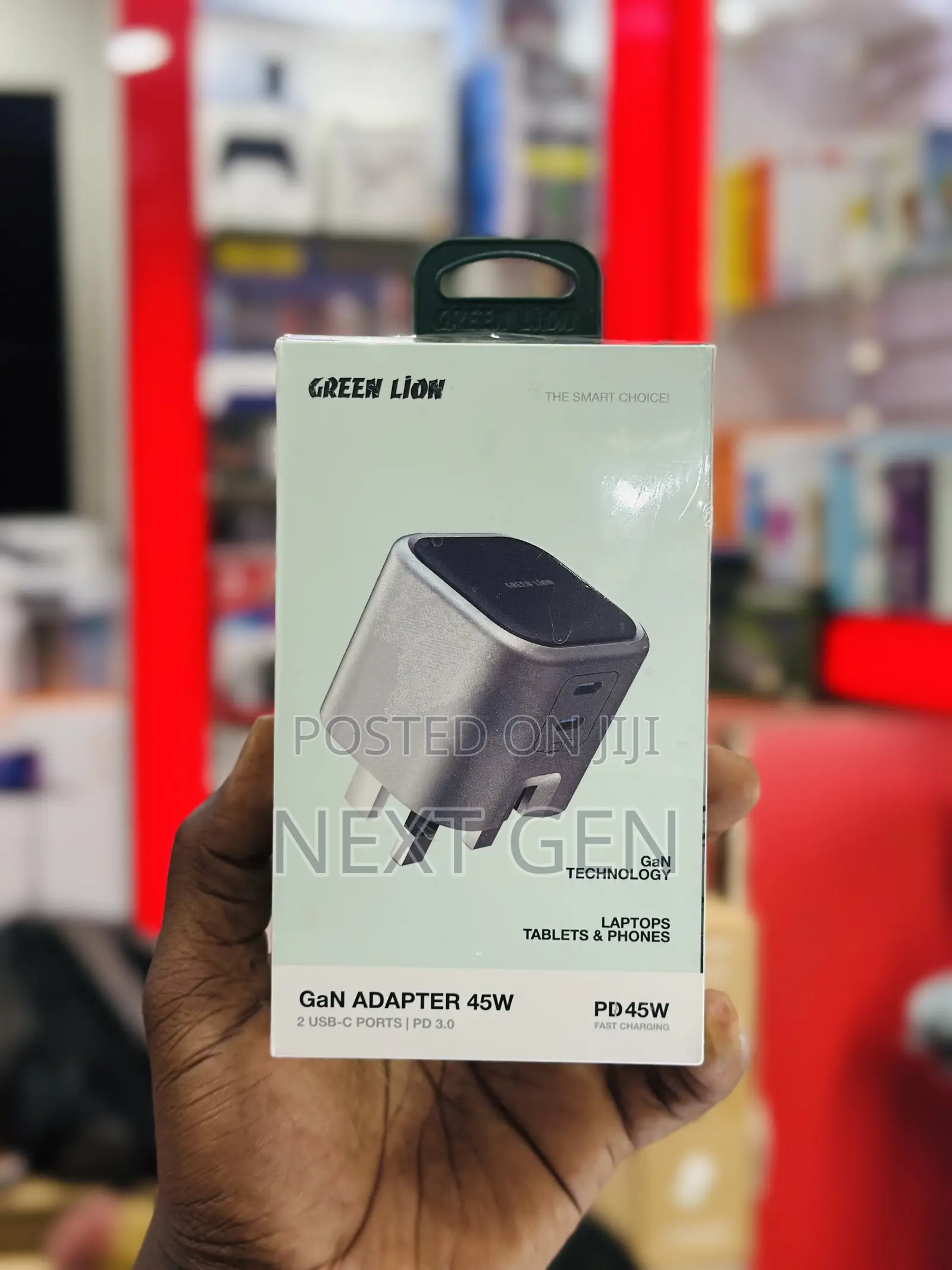 Green Lion Gan Adapter 45w 2 Usb-C Ports - Grey