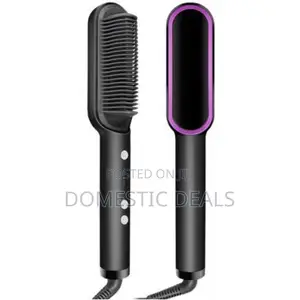 2in1 Electric Hair Straightener Heating Brush