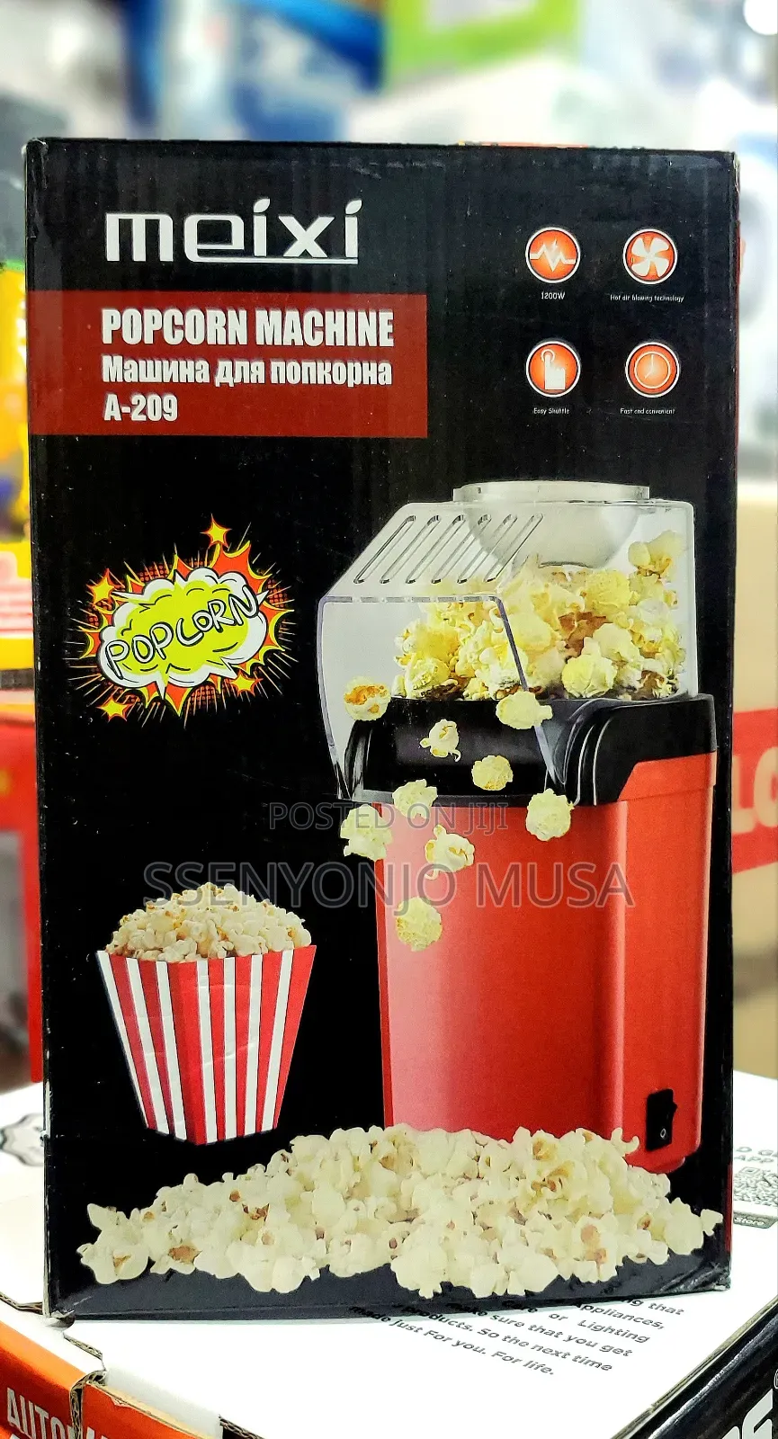 Meixi Hot Air Popcorn Machine - Quick, Easy, and Healthy.
