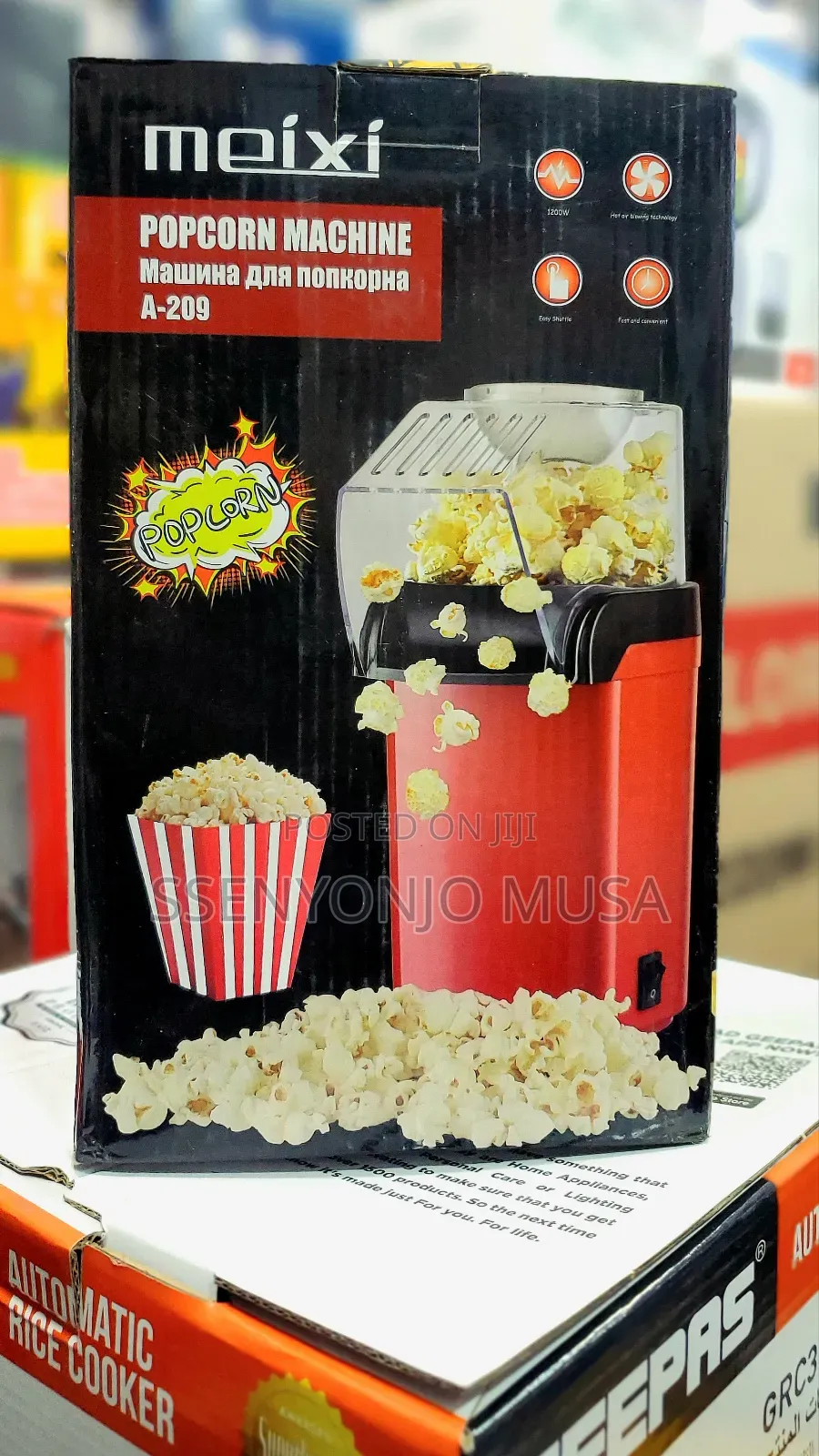 Meixi Hot Air Popcorn Machine - Quick, Easy, and Healthy.
