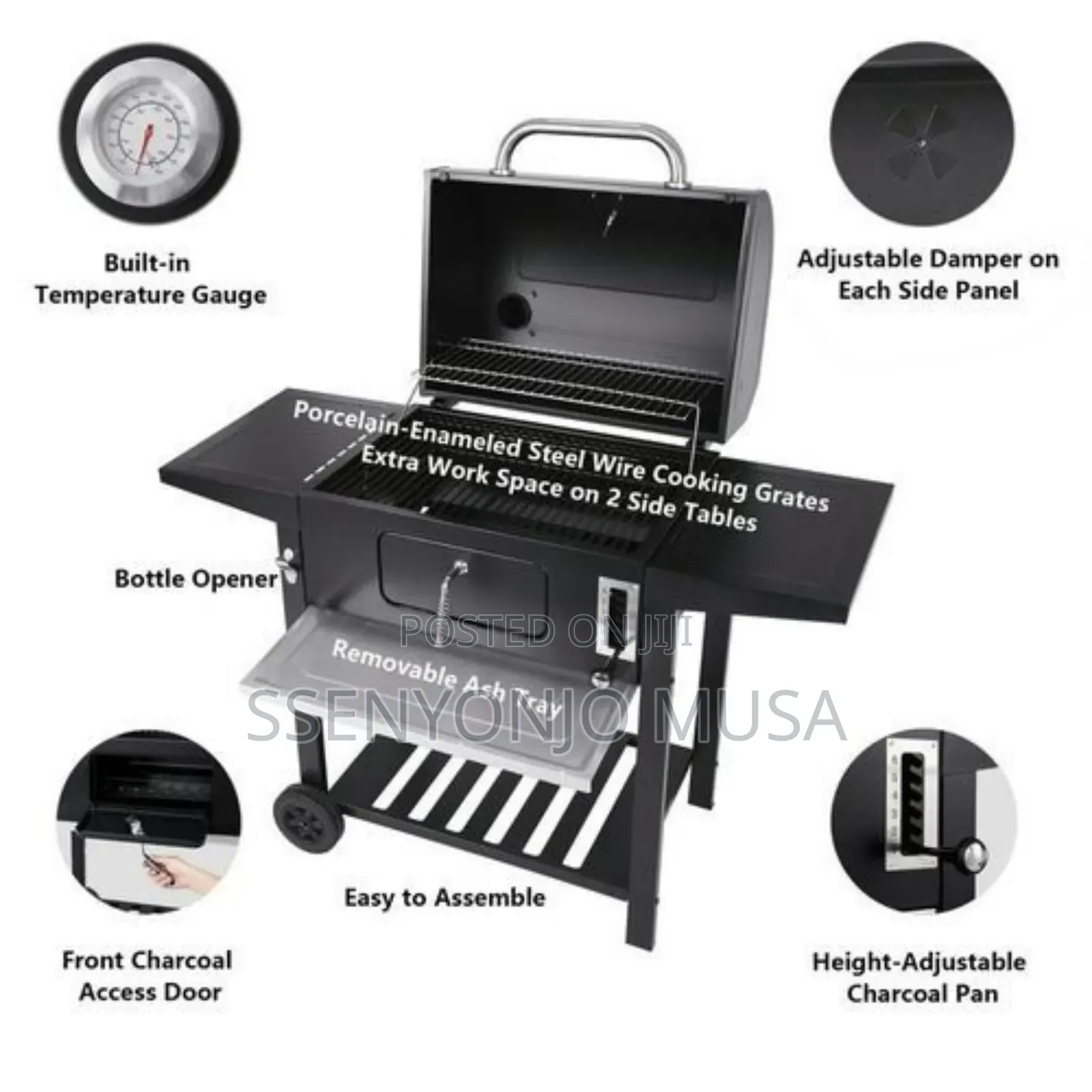 Charcoal Grill Bbq Smoker - Perfect For Picnic, Camping-