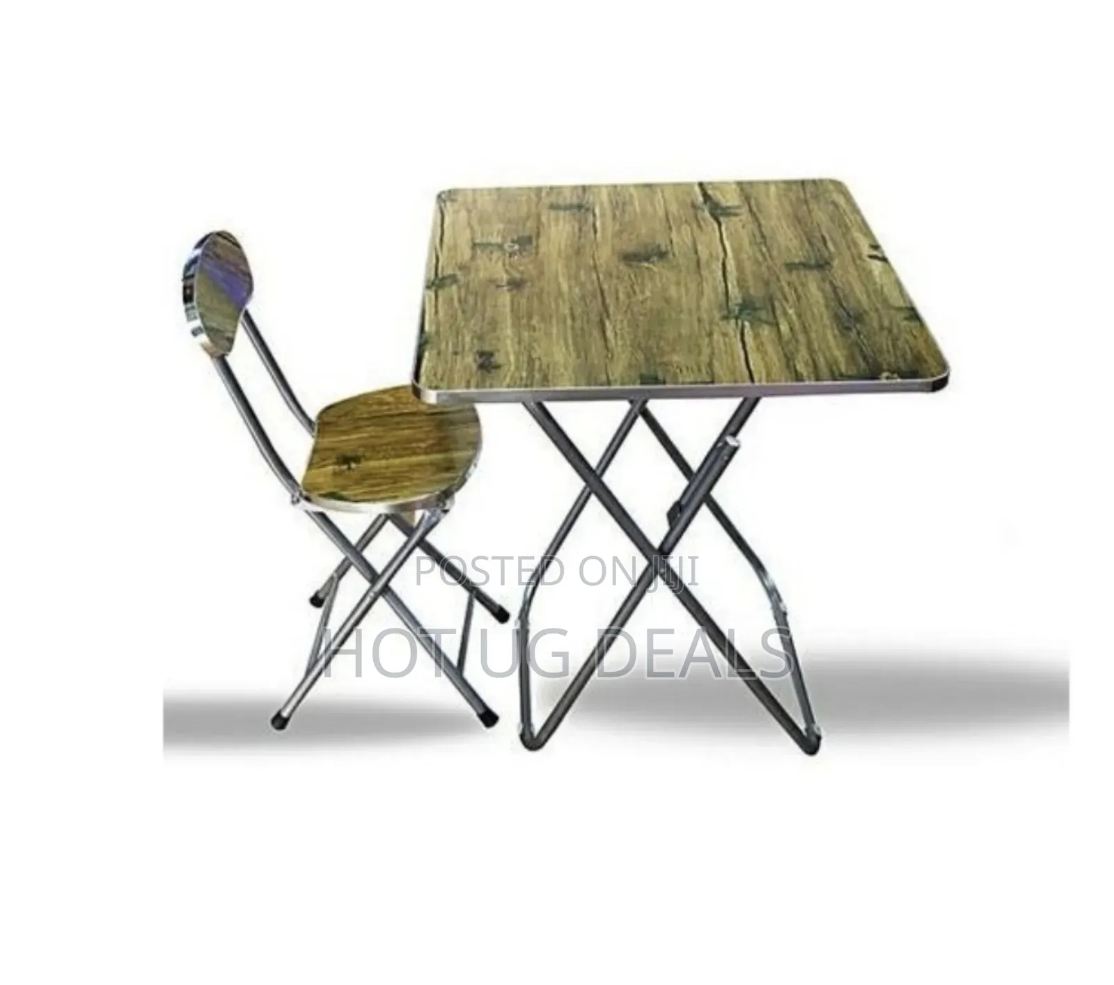 Wooden Folding Reading Table Chair - Brown