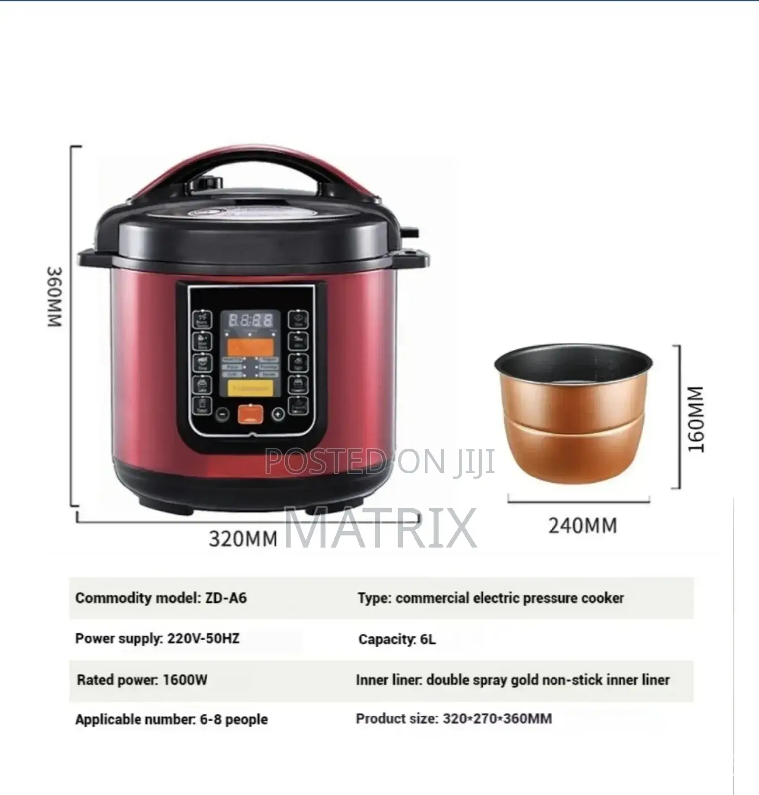 Hoffmans Pressure Cooker 6.5liter