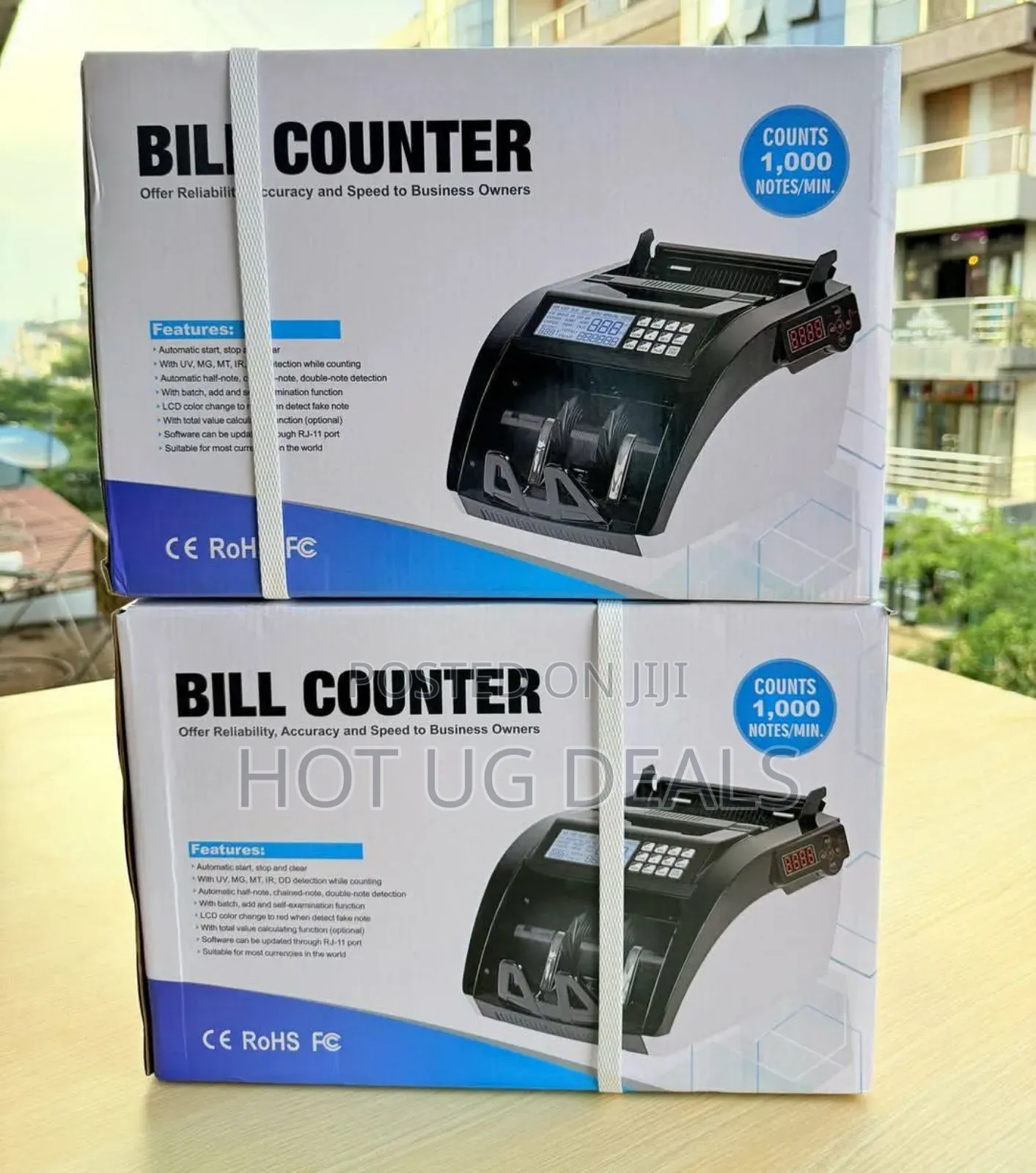 Money Counting Machine Counterfeit Detector - Black/White