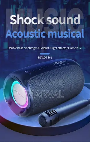 Zealot S61 Bluetooth Portable Speaker Double Bass RGB Light