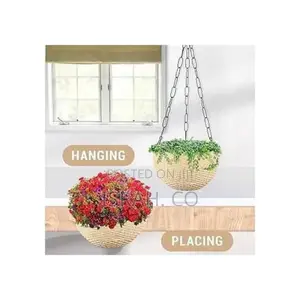 Rattan Waven Urban Home Plastic Flower Pot Hanging Basket
