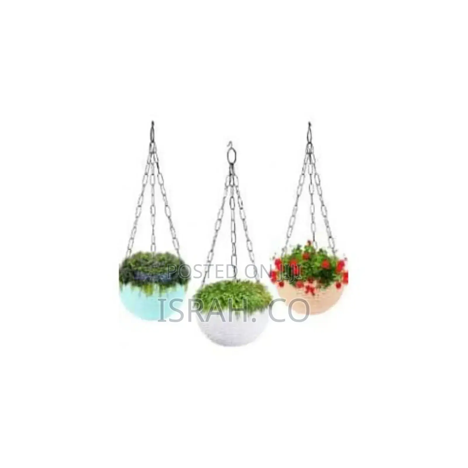 Hanging Metal Chained Flower Pots