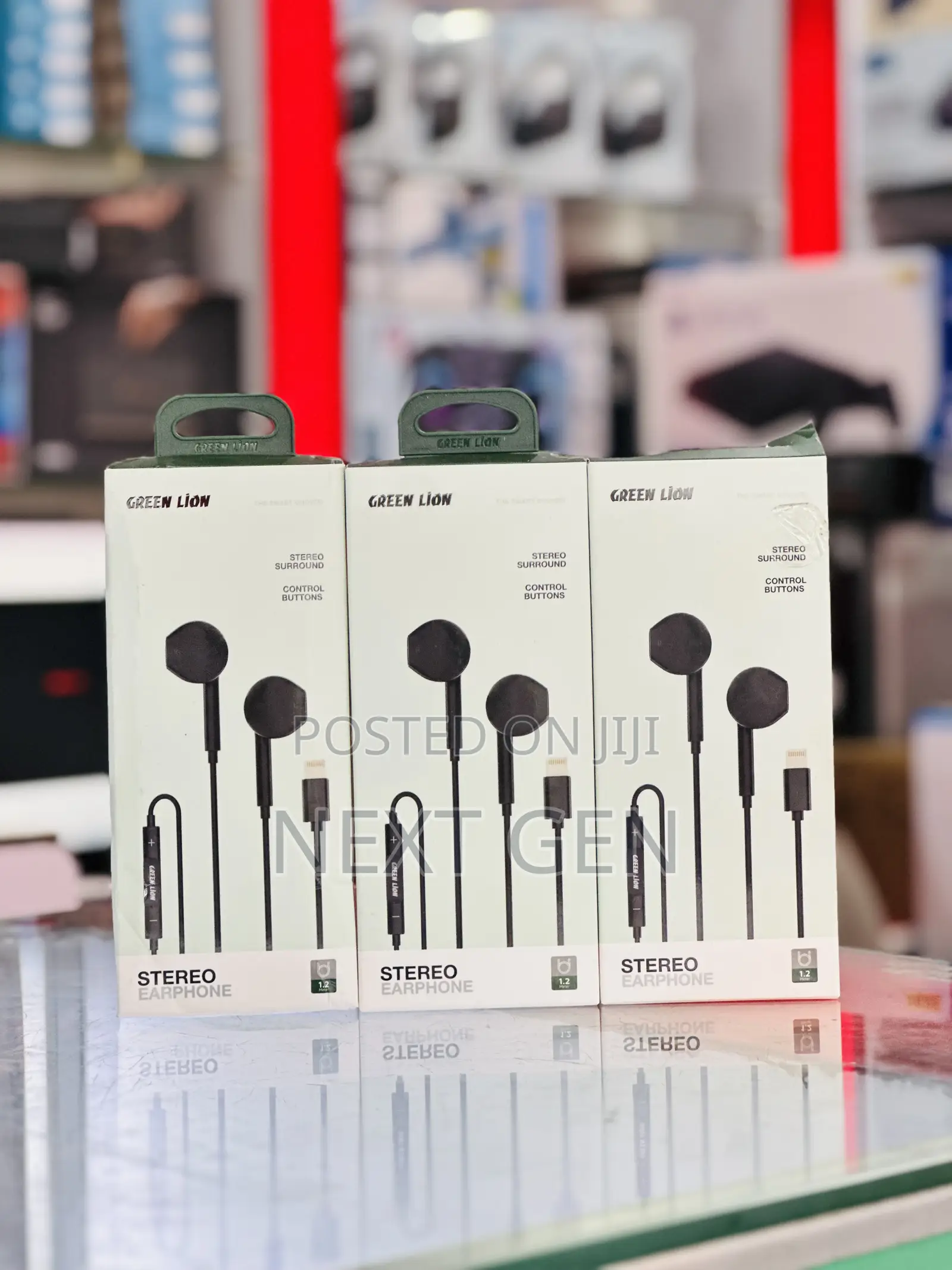 Green Lion Wired Stereo Earphones With Lightning Connector