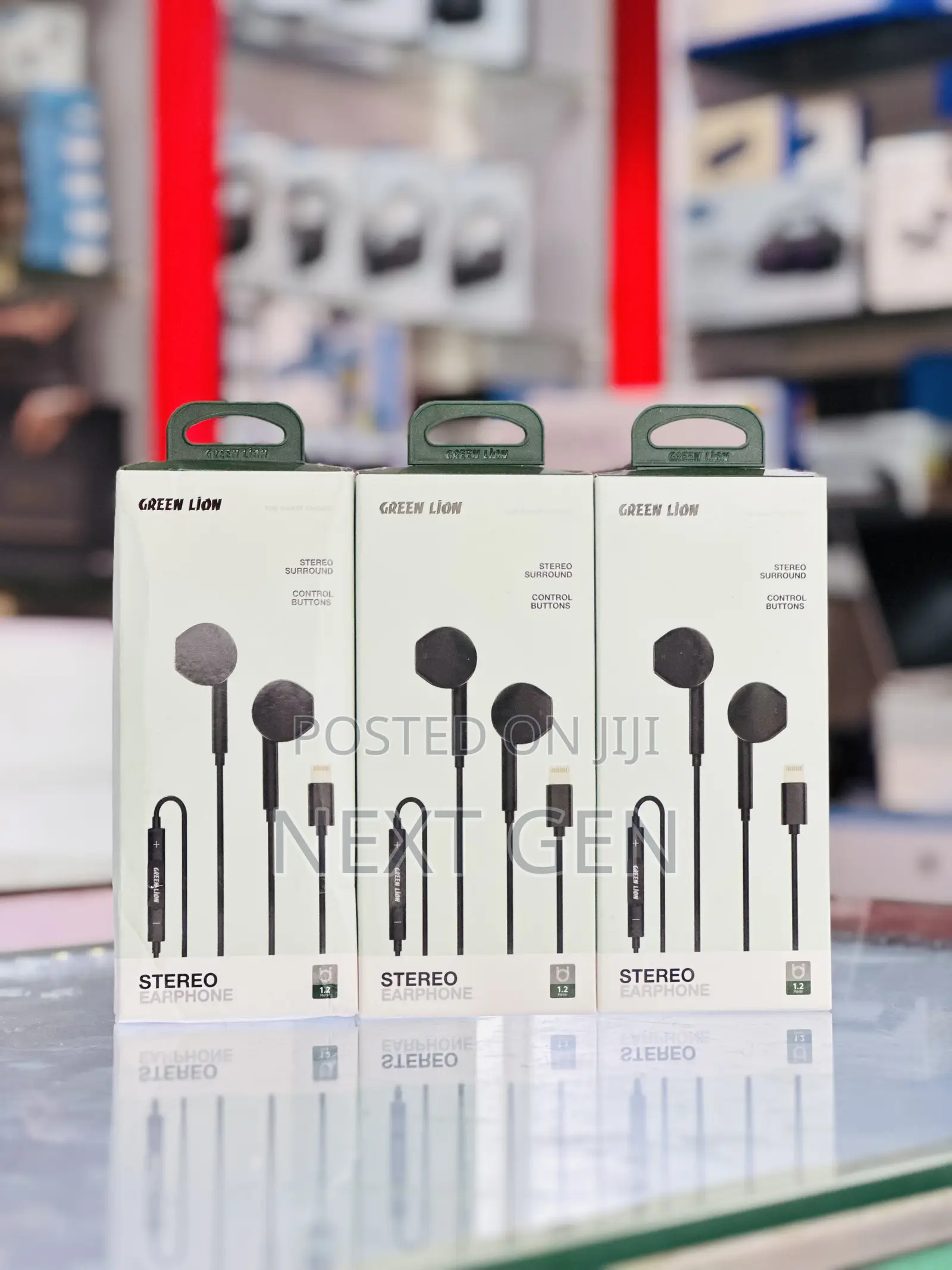 Green Lion Wired Stereo Earphones With Lightning Connector